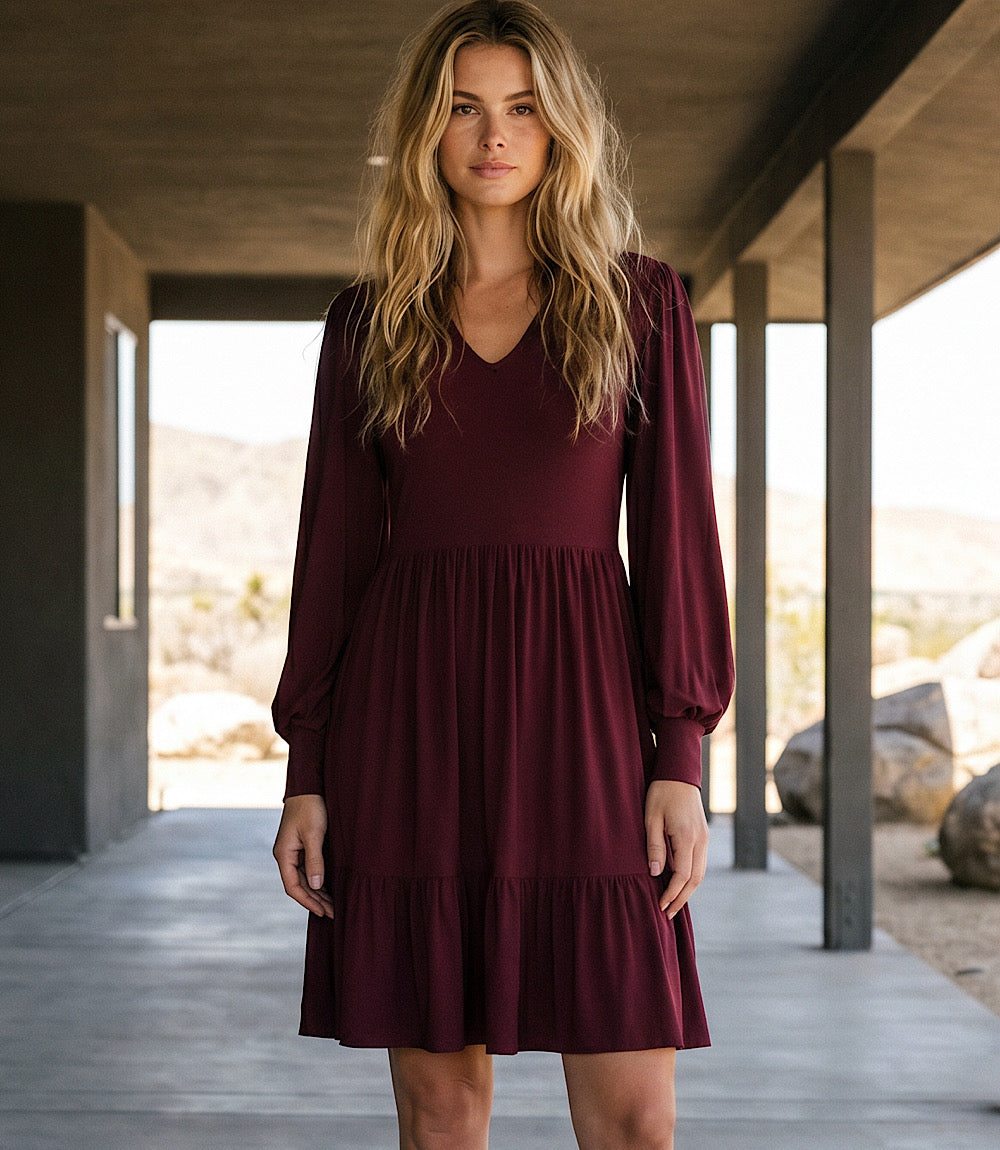 Long Sleeve Tiered Dress
