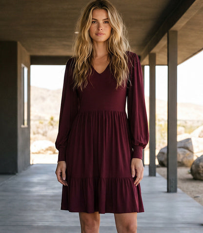 Long Sleeve Tiered Dress