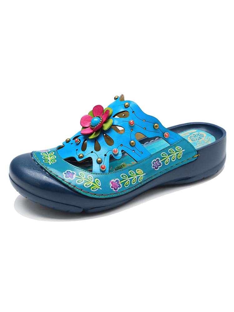 Vintage Printed Flowers Pattern Sandals