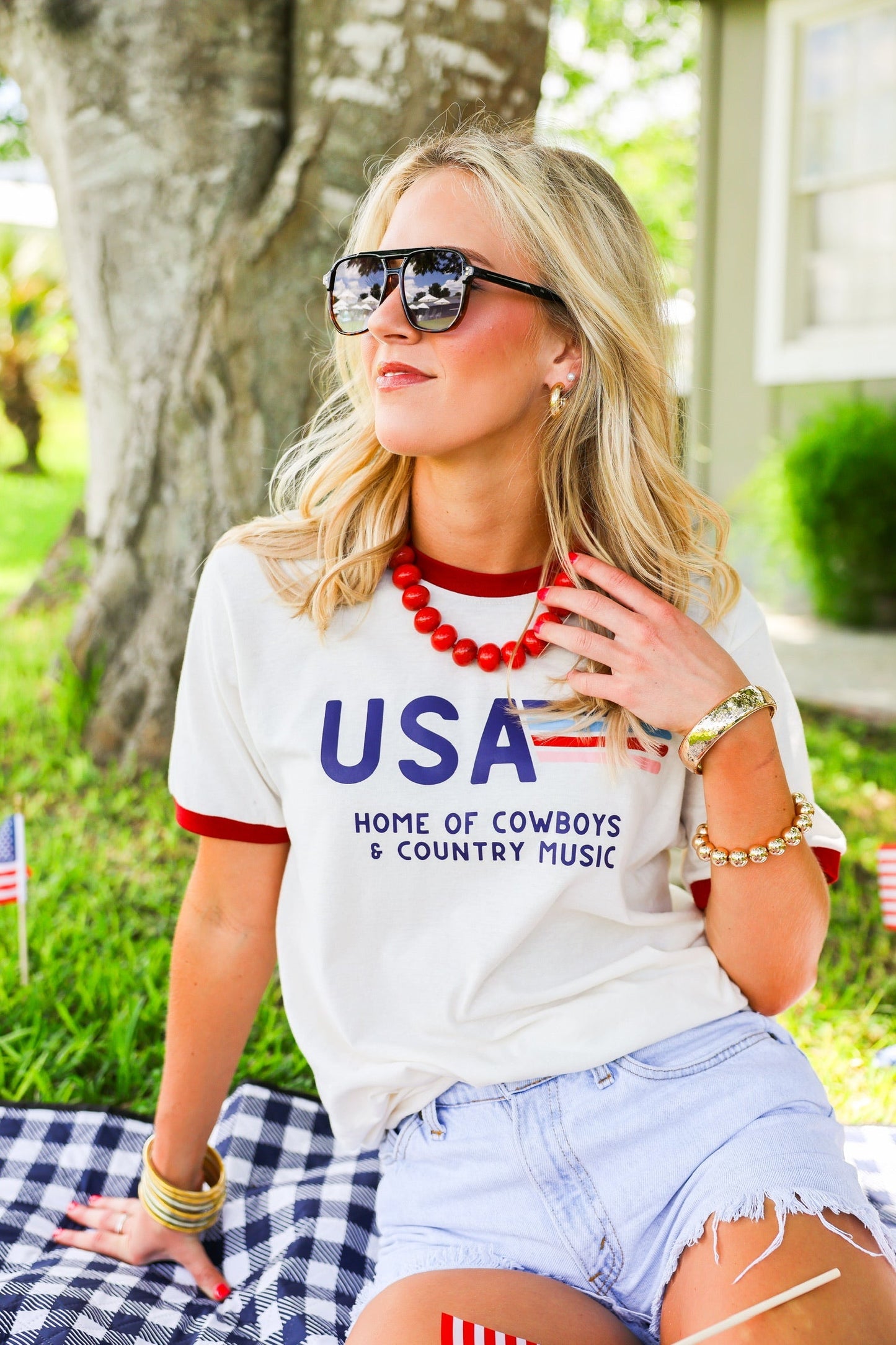 USA HOME OF THE COWBOYS TEE