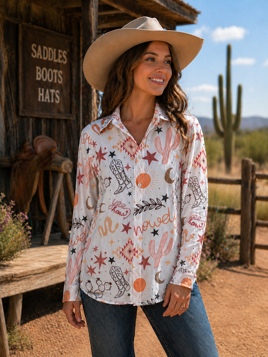 Yeehaw Howdy Cinched Back Shirt