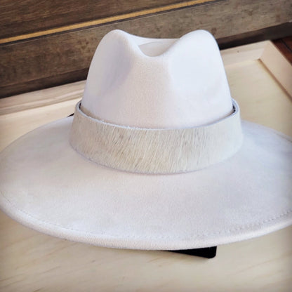 Wide Genuine Hair Hide White Hat Band Only 954j