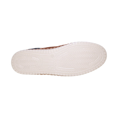 Paisley Olive Two Tone Suede Slip on Flats
