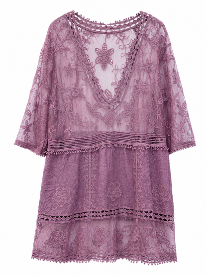 Lavender Breeze Boho Cover-Up/Blouse