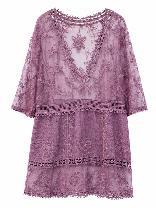 Lavender Breeze Boho Cover-Up/Blouse