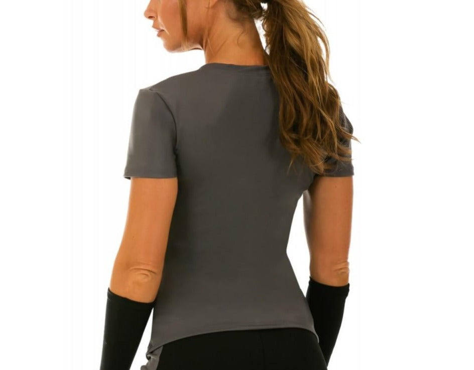 InstantFigure Activewear Compression Short Sleeve V-Neck Top AWT023