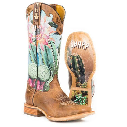 Tin Haul Cactilicious - Women's Leather Cowgirl Boot