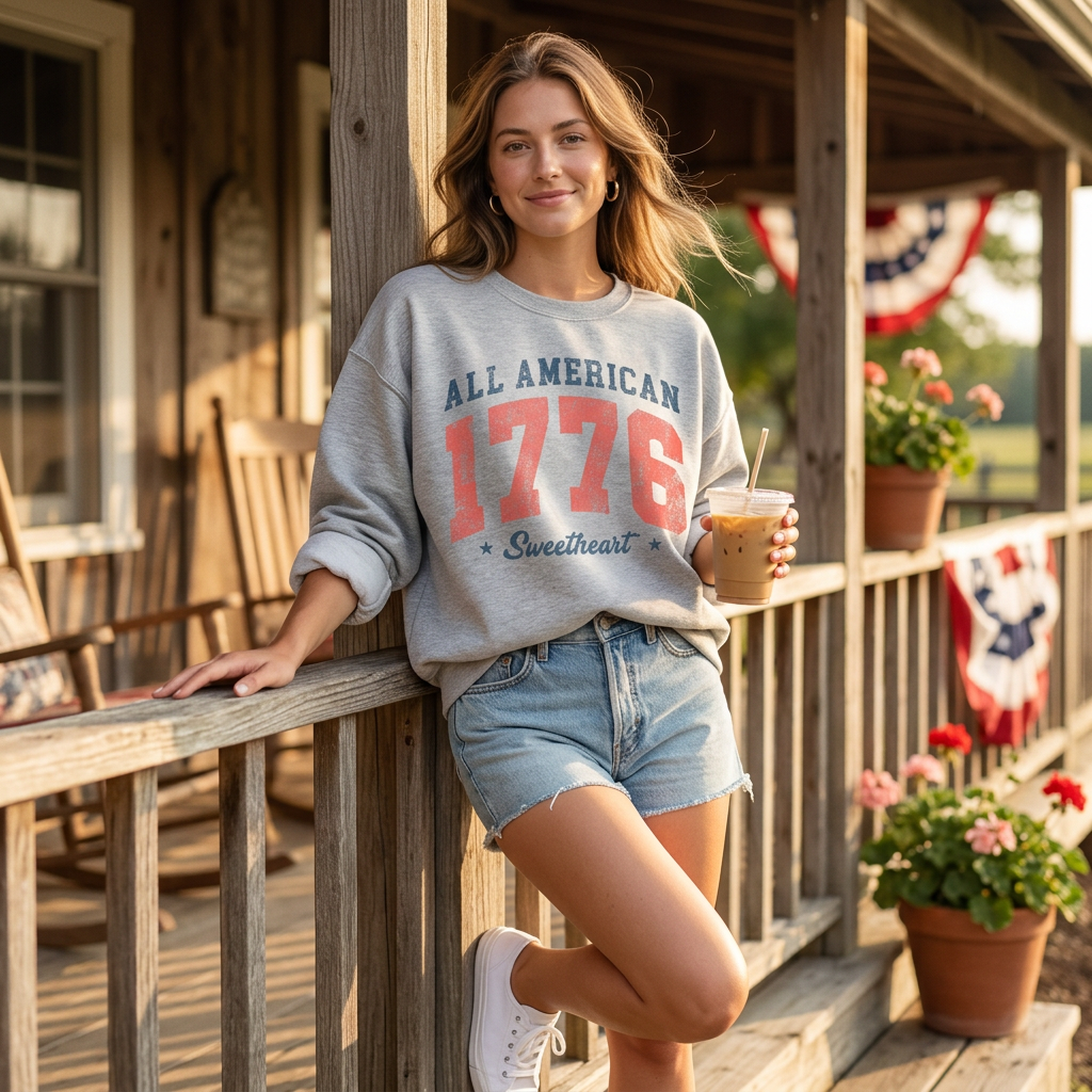 All-American Sweetheart 1776 Vintage Crewneck