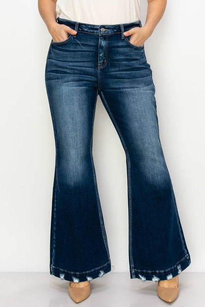 Mia Plus Mid Rise Super Flare Jeans