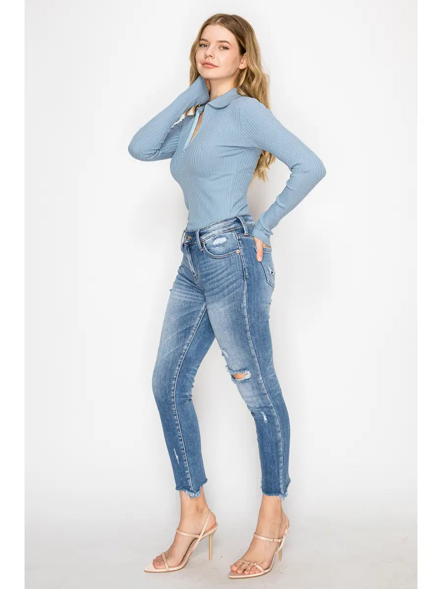 Leslie Mid Rise Ankle Cigarette Jeans
