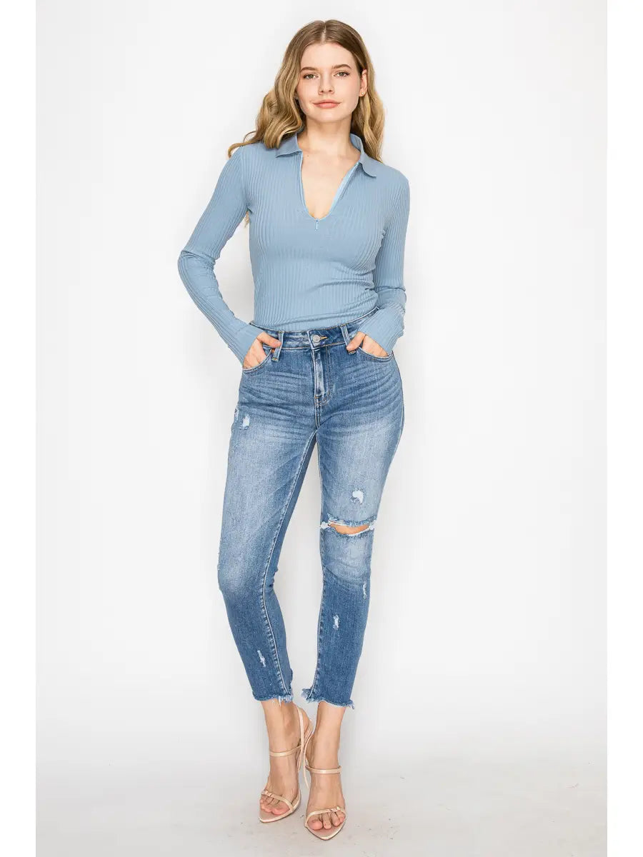 Leslie Mid Rise Ankle Cigarette Jeans