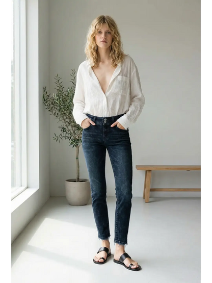 Thea Mid Rise Cigarette Jeans
