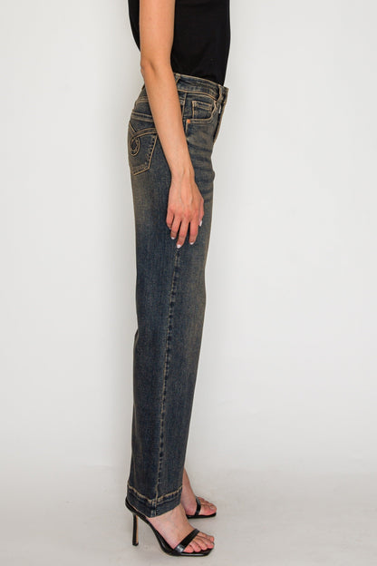 High Rise Relaxed Flare Leg Jeans