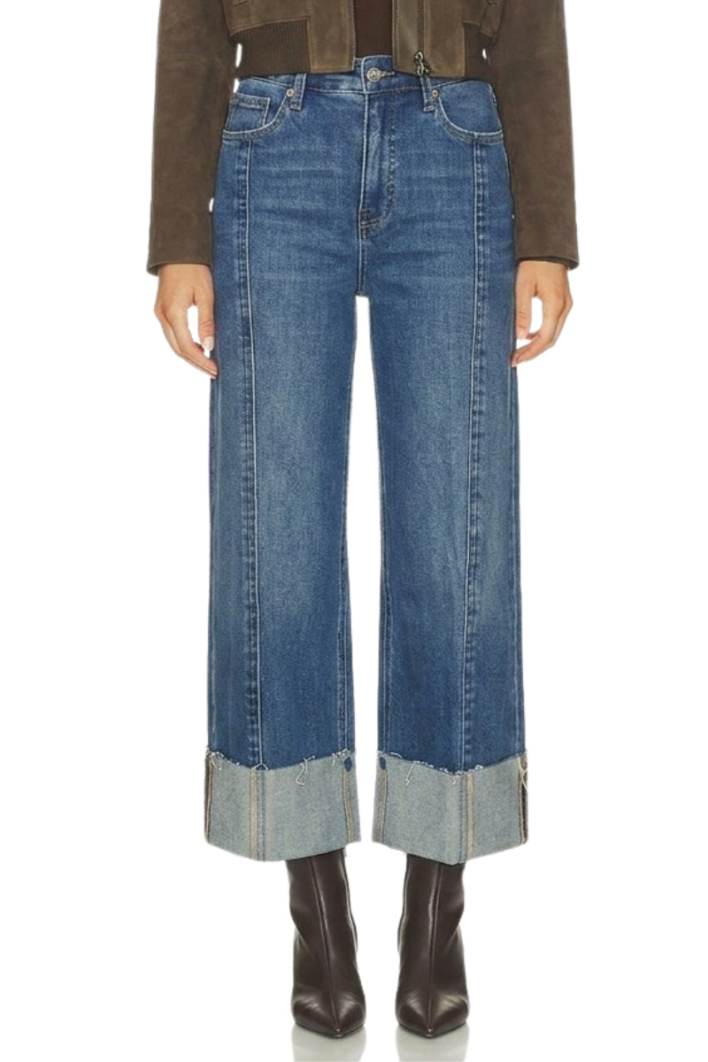 ULTRA HIGH RISE A-WIDE JEANS WITH 4 1/2" CUFF