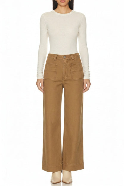 HIGH RISE TUMMY CONTROL BISTRE PALAZZO JEANS