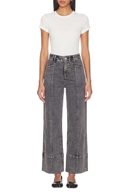 HIGH RISE TUMMY CONTROL GREY PALAZZO JEANS