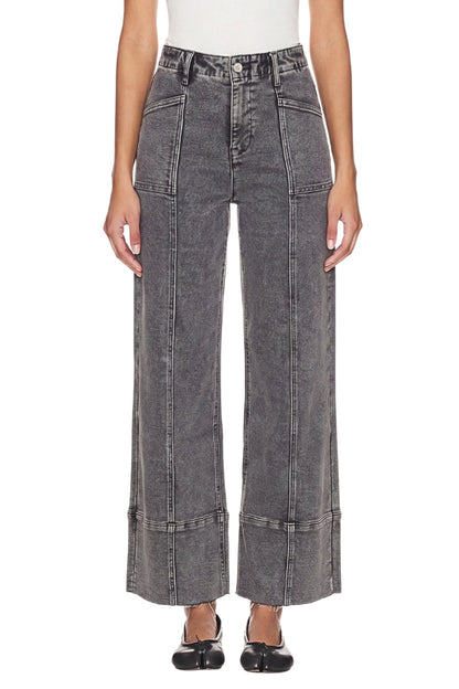 HIGH RISE TUMMY CONTROL GREY PALAZZO JEANS