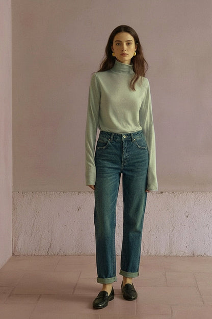 HIGH RISE TINTED MODERN BOYFRIEND JEANS