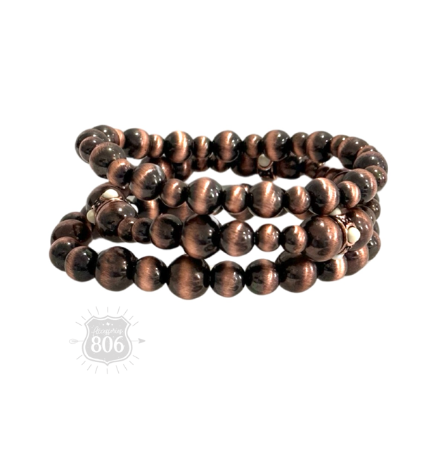 Western burnished bead bracelet set