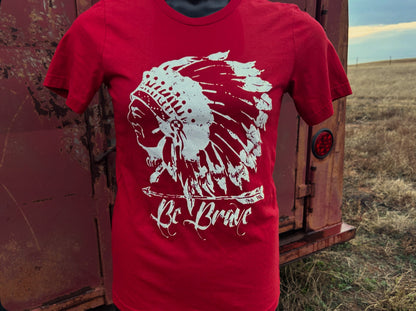 Be Brave Red Crew Neck Tee