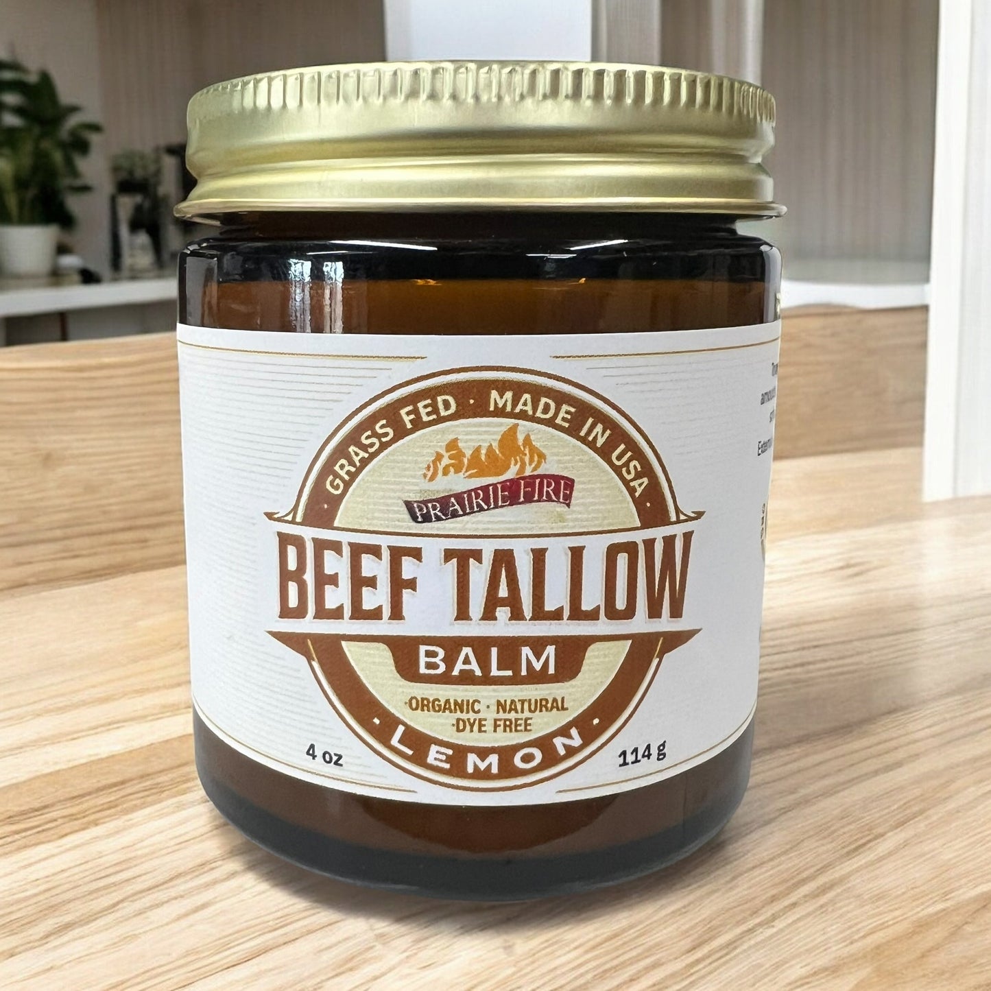 Grass Fed Beef Tallow Balm - 4 oz - Made in USA - Organic Grass Fed and Finished Tallow - Moisturizing Skin Care