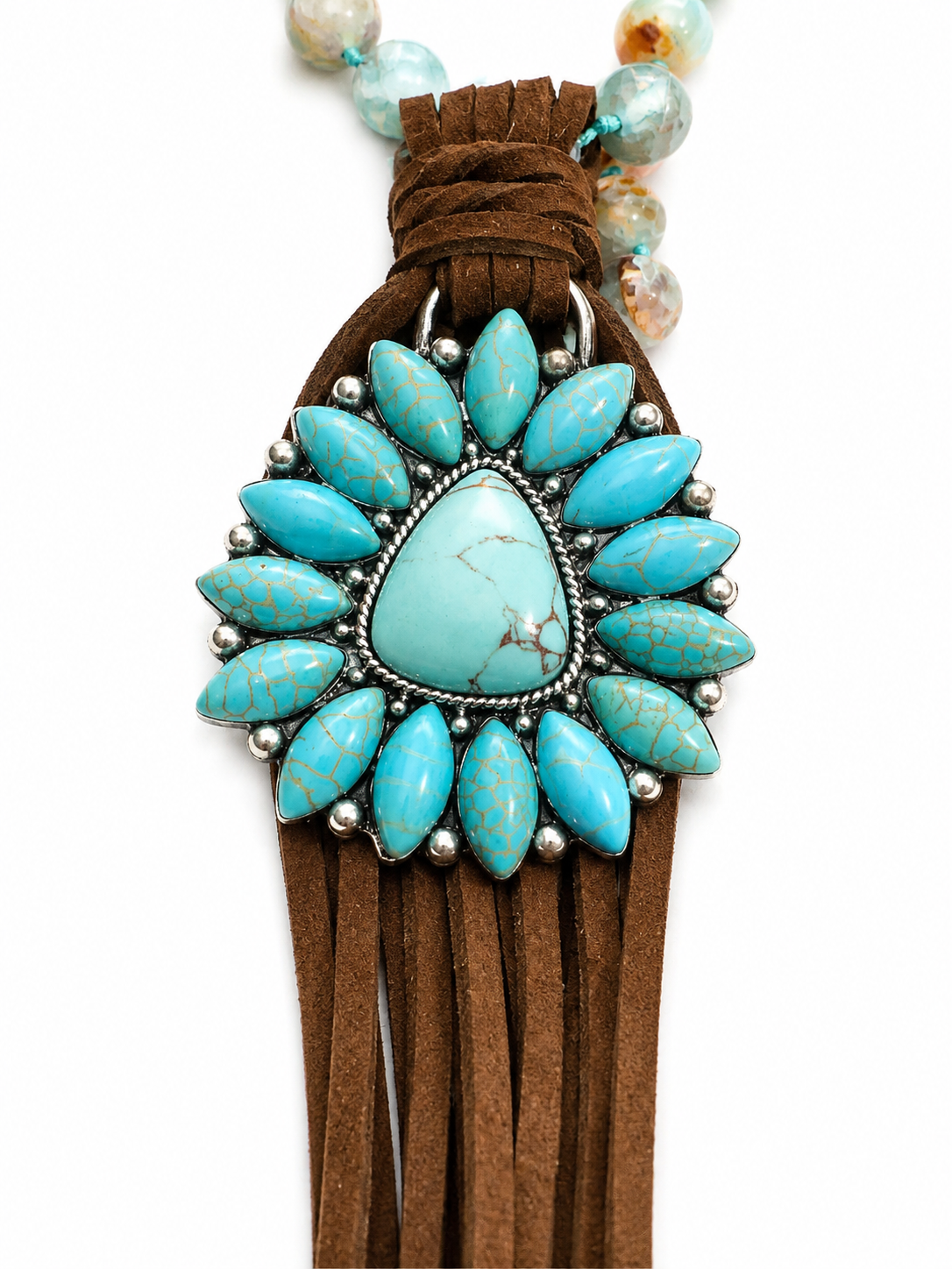 Turquoise Trail Tassel Necklace Gem Illusions