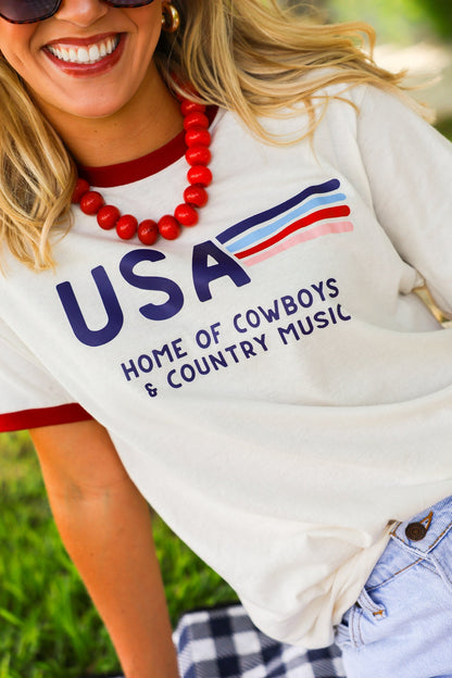 USA HOME OF THE COWBOYS TEE
