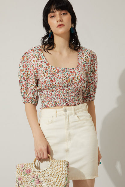 Bohera Juleebee Short Waist Floral Top