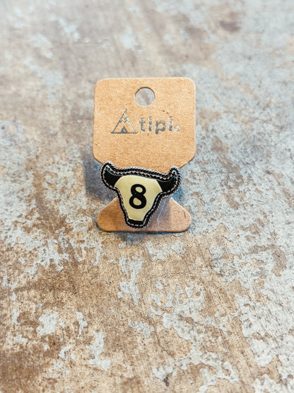 8 Ball Longhorn Ring & Stud Earring Set – Western Lucky 8 Matching Set