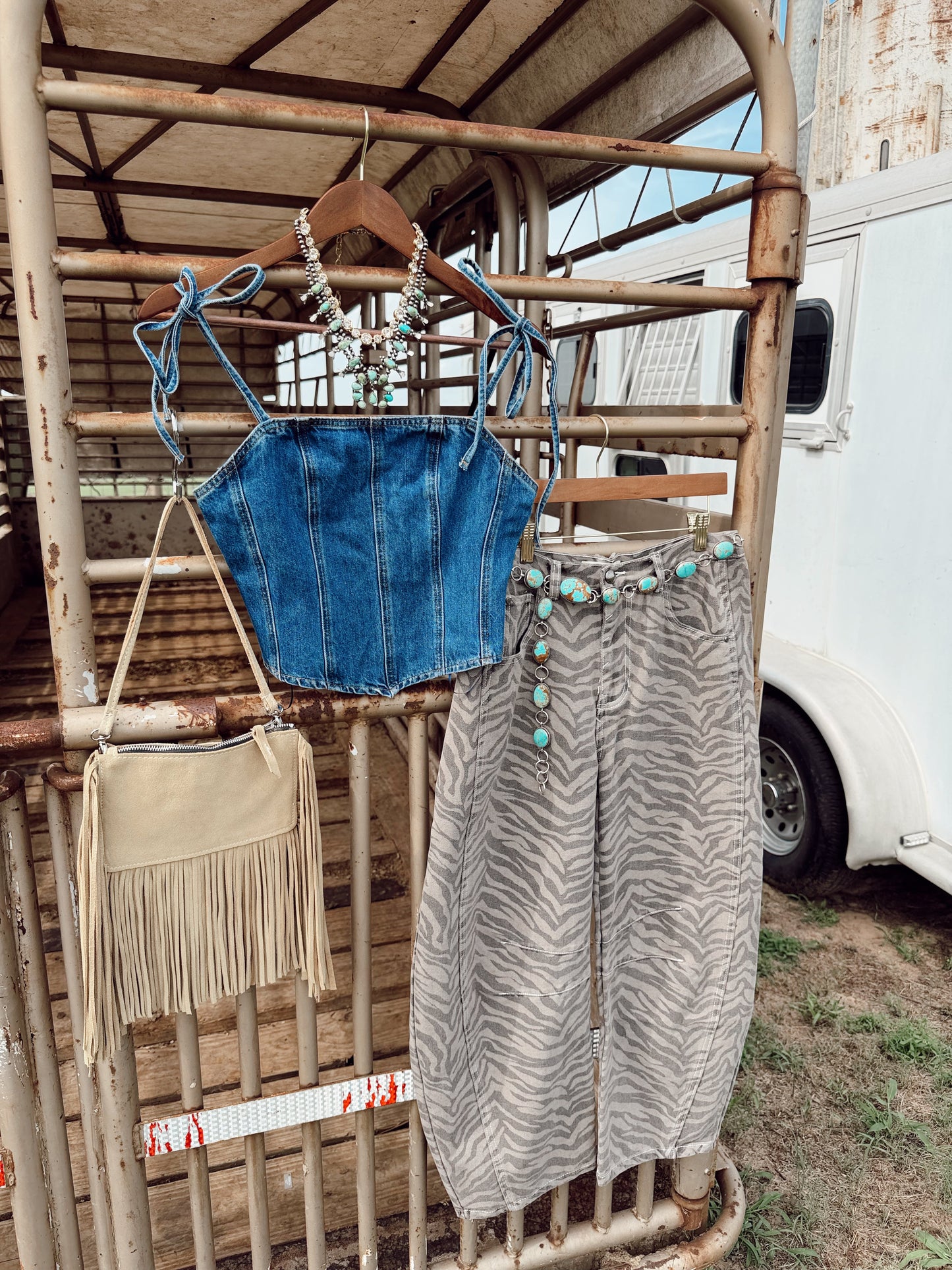 The Dumas Denim Corset Top