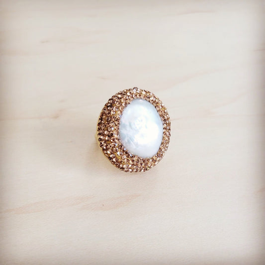 **Gilded Aurora Pearl Ring 012kk