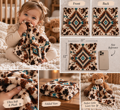 Turquoise Trails Western Plush Lovey Blanket