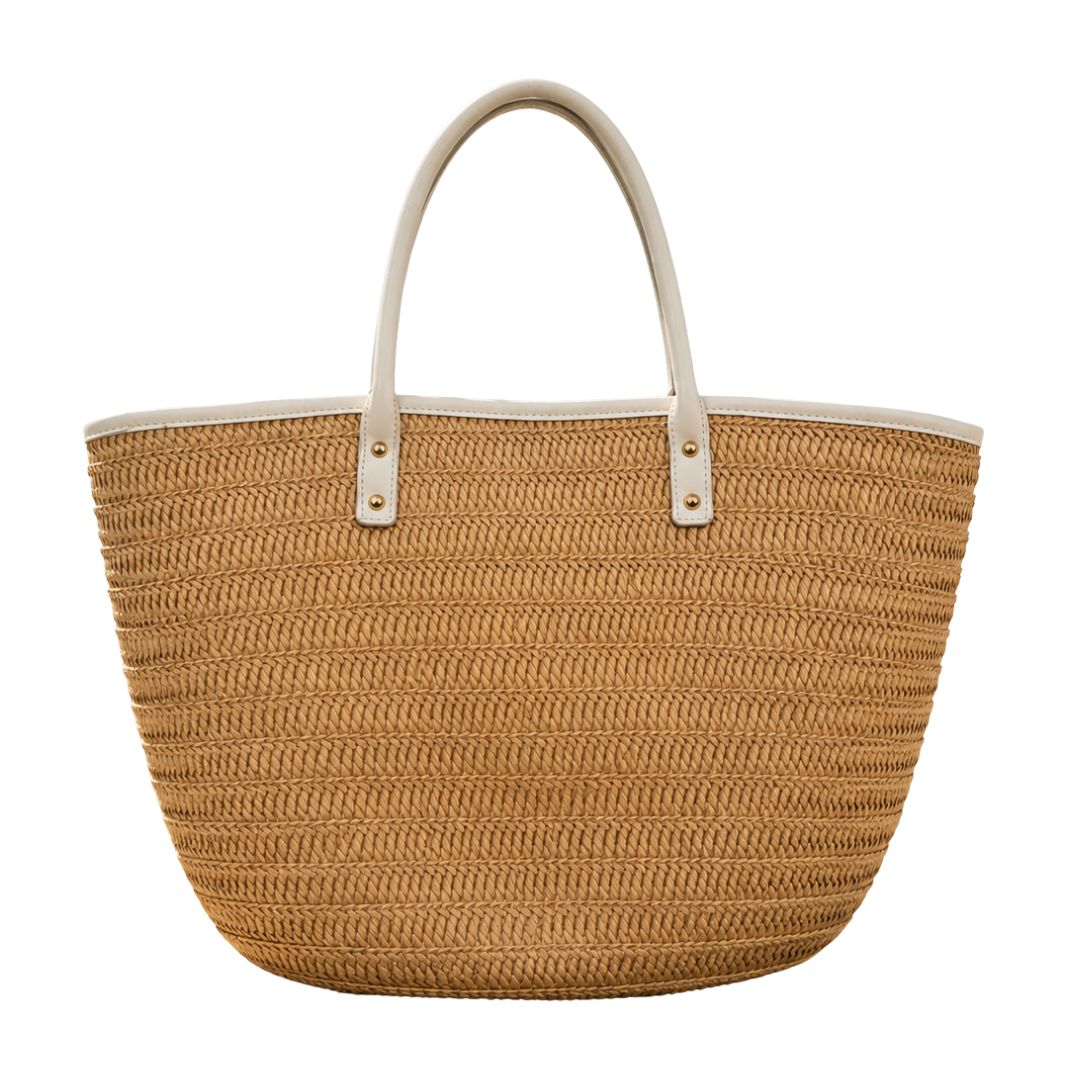Woven Straw Top Handle Tote Bag – Summer Beach & Resort Handbag BGT4560BO