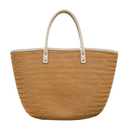 Woven Straw Top Handle Tote Bag – Summer Beach & Resort Handbag BGT4560BO