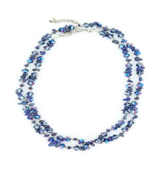 BU 35" Stone (Blue) - Womans Necklace