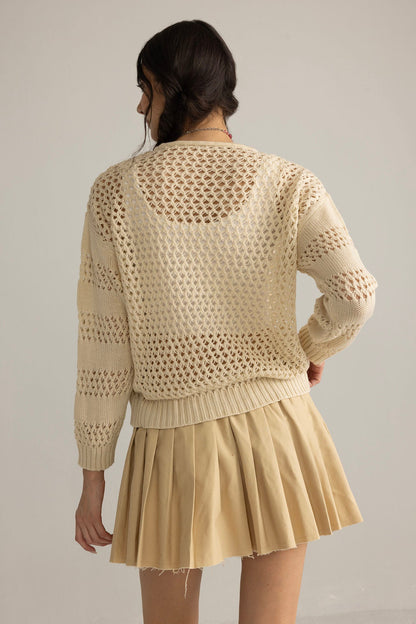 Midnight Mesa Knitted Sweater in Brown