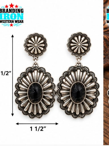 Concho Bloom Western Earrings | Branding Iron Western Wear