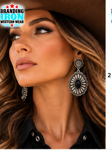 Concho Bloom Western Earrings | Branding Iron Western Wear