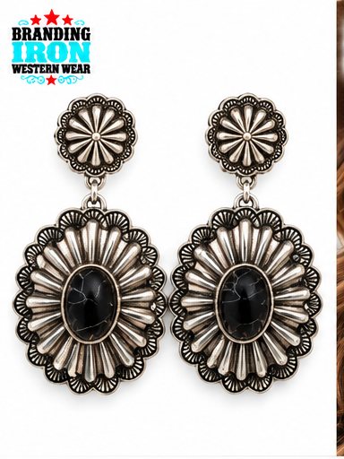 Concho Bloom Western Earrings | Branding Iron Western Wear