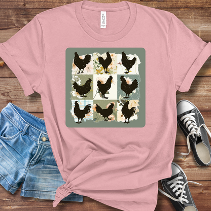 Boho Chicken Graphic TShirt | Bella + Canvas Unisex Farmhouse Shirt