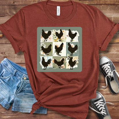 Boho Chicken Graphic TShirt | Bella + Canvas Unisex Farmhouse Shirt