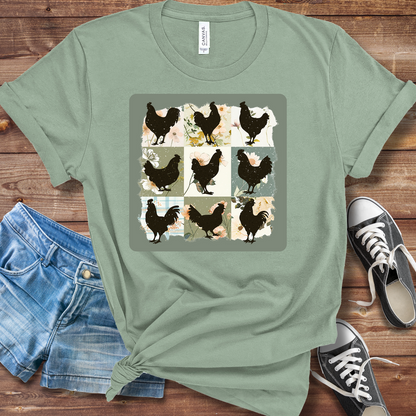 Boho Chicken Graphic TShirt | Bella + Canvas Unisex Farmhouse Shirt