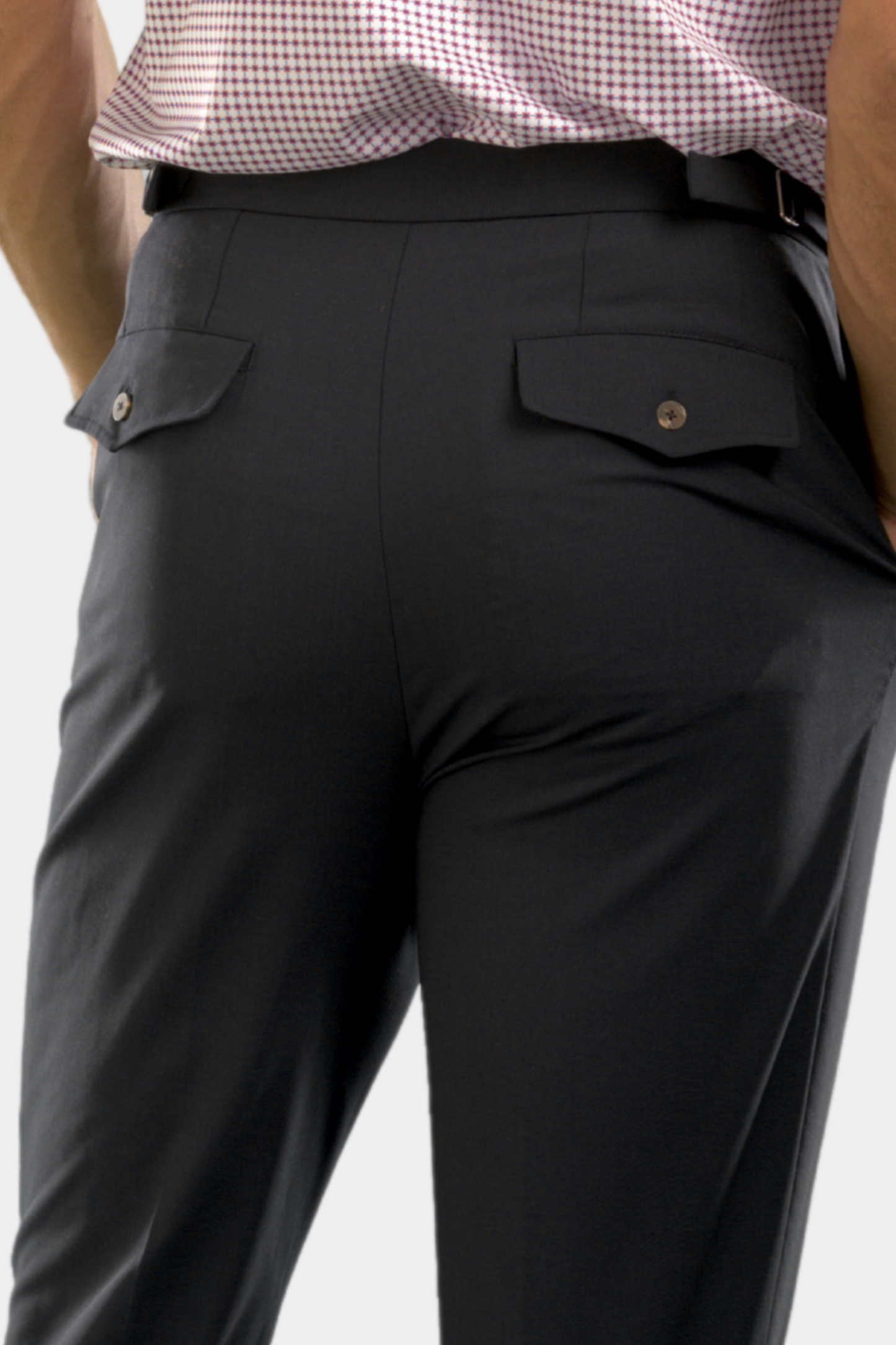 Men's Pleated Wool Trouser Pants - Navy