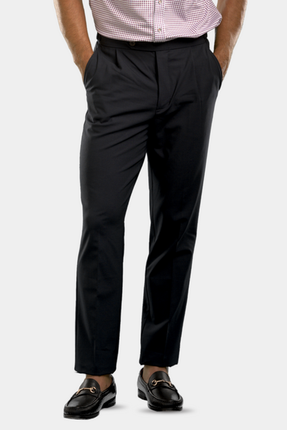 Men's Pleated Wool Trouser Pants - Navy