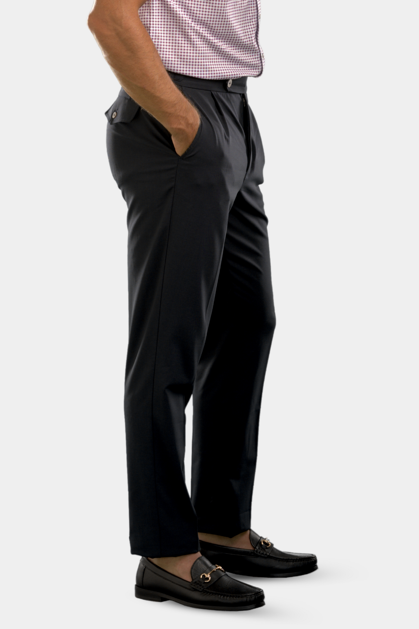 Men's Pleated Wool Trouser Pants - Navy