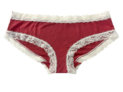 Rib Modal Cheeky with Contrast Lace, XS-2X