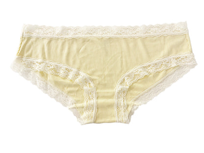 Rib Modal Cheeky with Contrast Lace, XS-2X