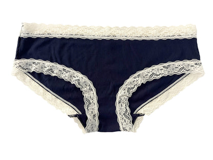 Rib Modal Cheeky with Contrast Lace, XS-2X