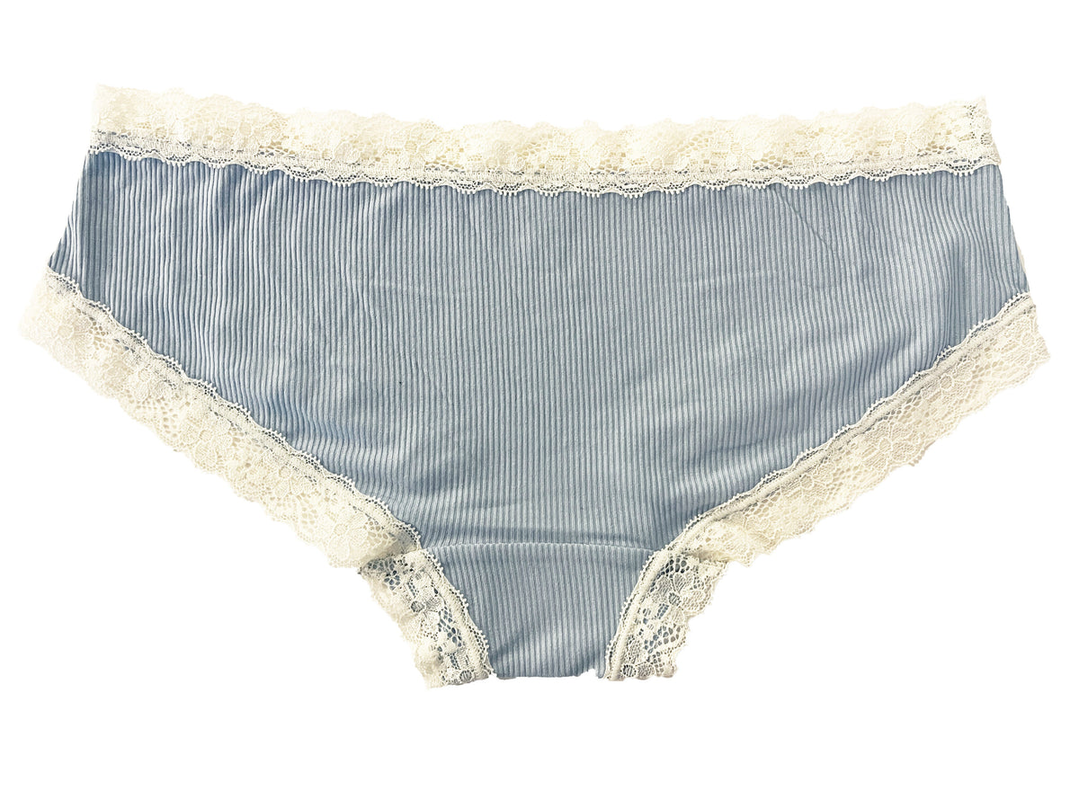 Rib Modal Cheeky with Contrast Lace, XS-2X