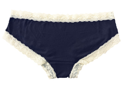 Rib Modal Cheeky with Contrast Lace, XS-2X